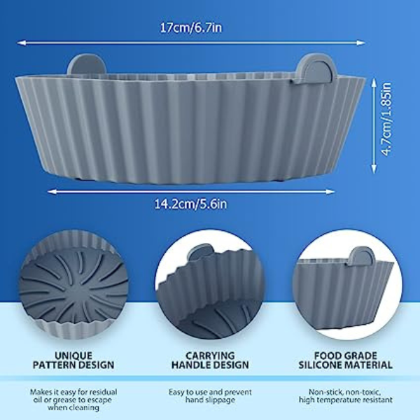 Forma de silicone reutilizável para fritadeira a ar Air Frye