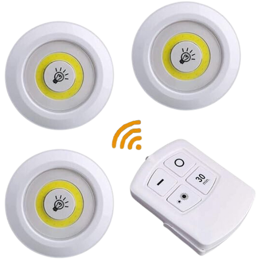 Kit 3 Lâmpadas Luminária Led Controle Sem Fio