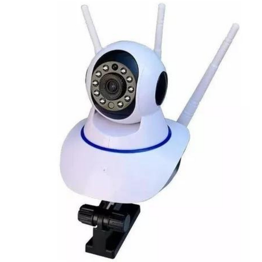 Câmera Ip Sem Fio 360° 3 Antenas HD Wifi Visão Noturna Alarme