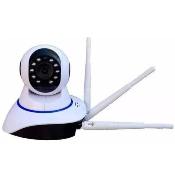 Câmera Ip Sem Fio 360° 3 Antenas HD Wifi Visão Noturna Alarme