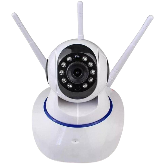 Câmera Ip Sem Fio 360° 3 Antenas HD Wifi Visão Noturna Alarme