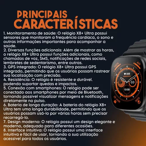 Relógio Smartwatch X8 Ultra Tela HD 49mm
