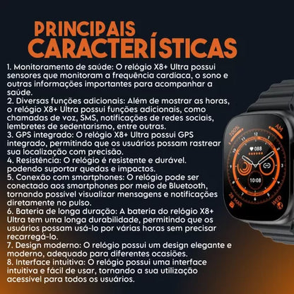 Relógio Smartwatch X8 Ultra Tela HD 49mm