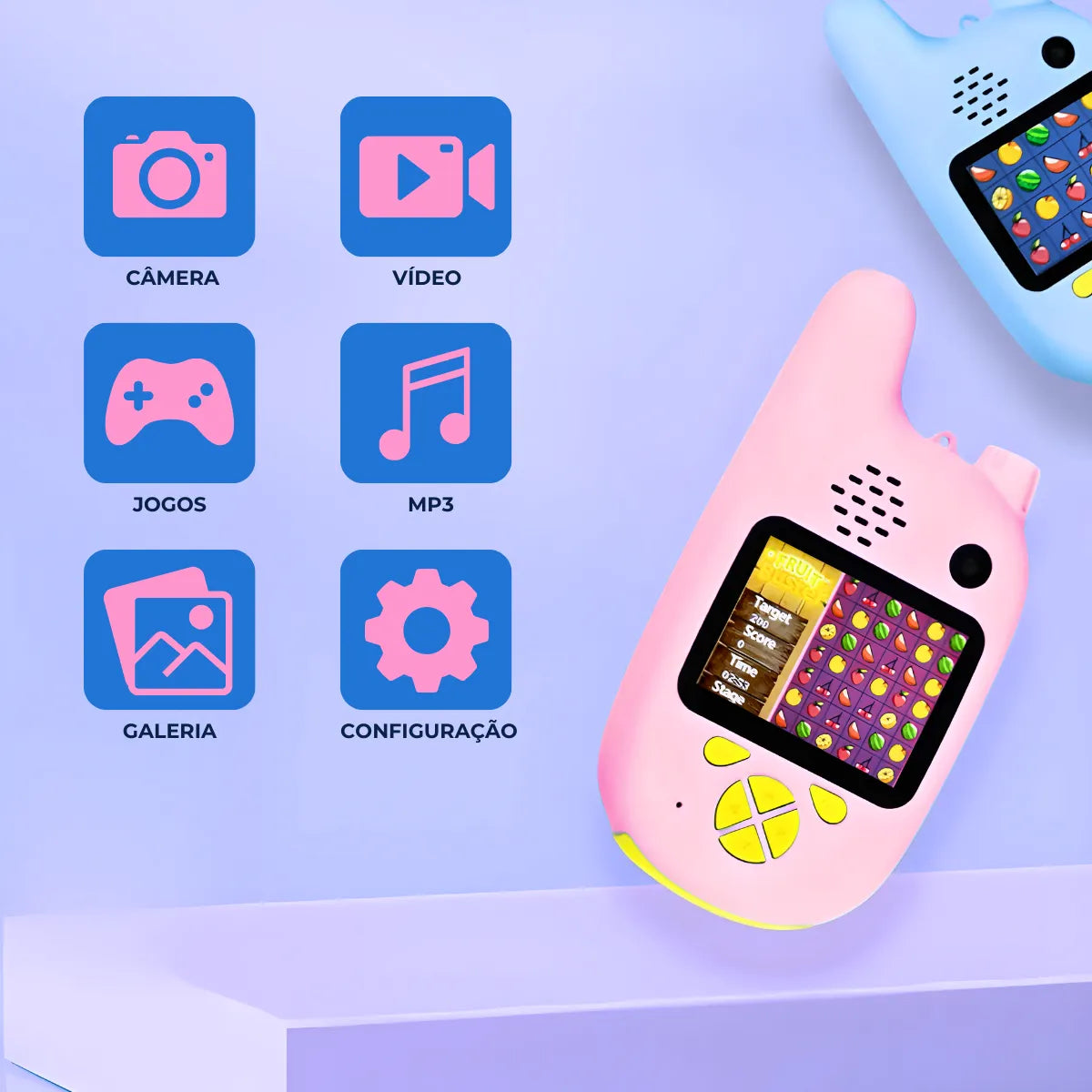 Walkie Talkie Infantil Com Câmera Digital Para Crianças - Par
