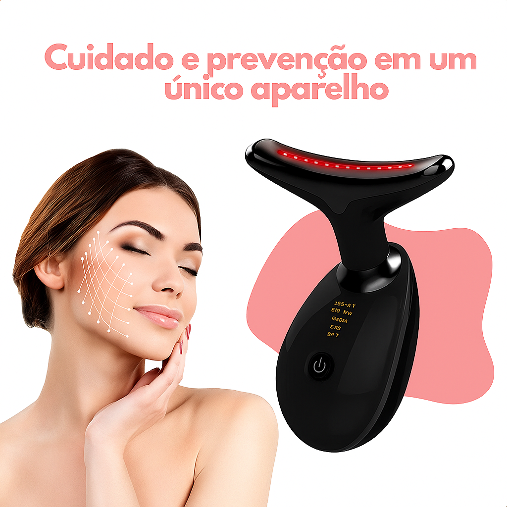 Massageador Facial Eletrico Pescoço Led Lift Fototerapia Ant